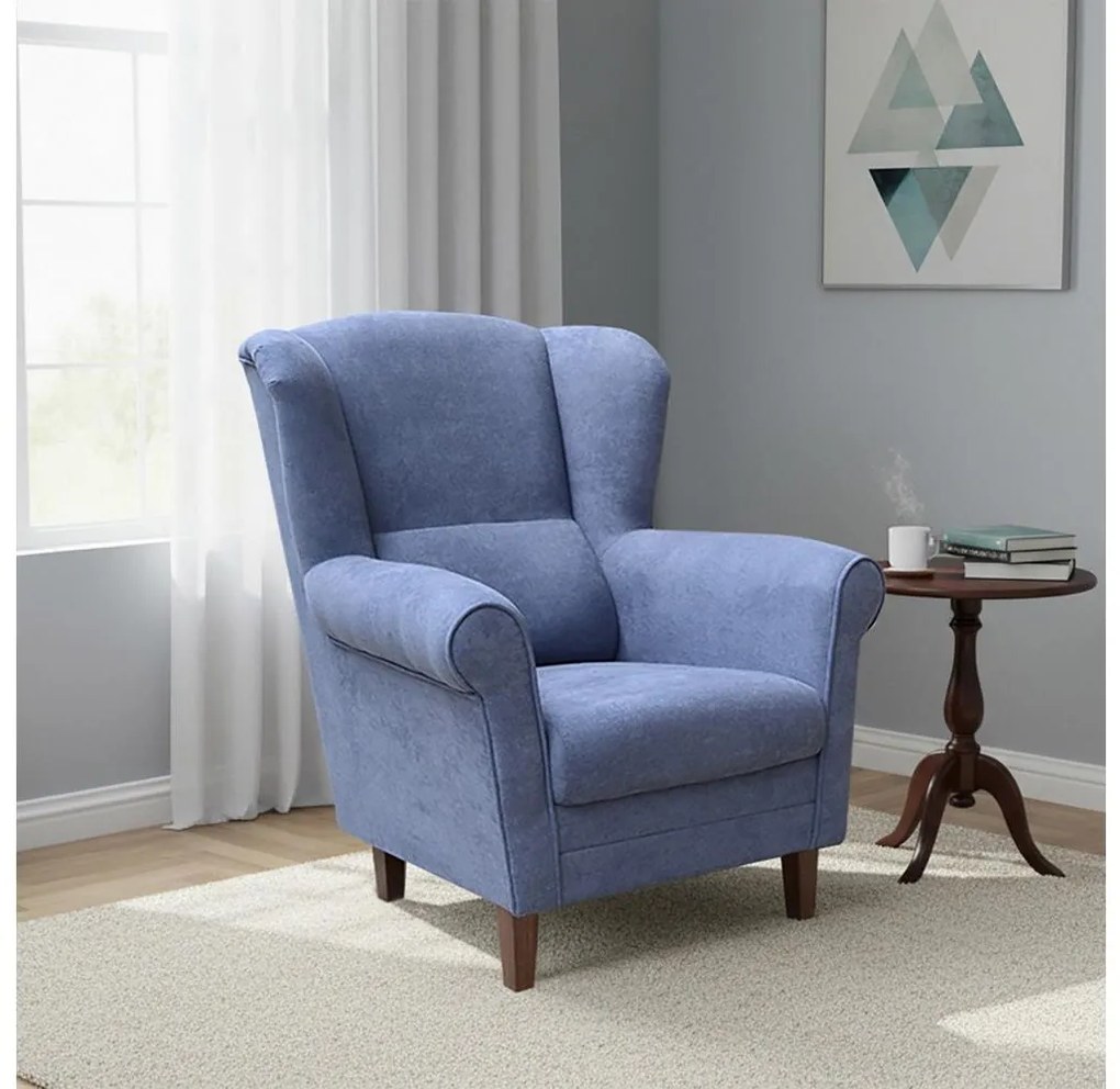 Fotoliu GALA cu aripi, albastru