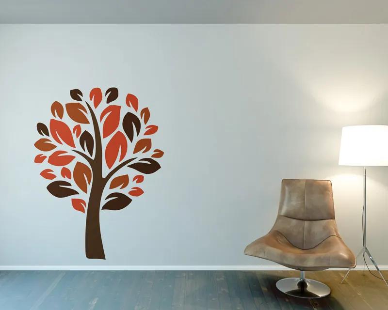 GLIX Tree III. - autocolant de perete Portocaliu 50 x 70 cm