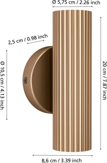 Aplica de perete Eglo PORTILLO 902034, 2x GU10, 5 W, 230 V, aurie