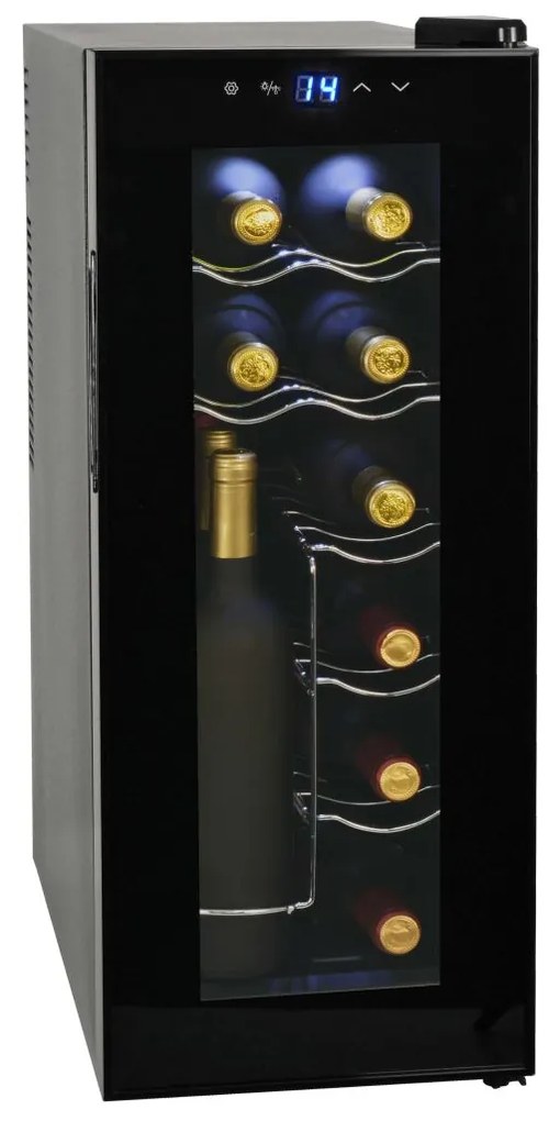 50605 vidaXL Frigider bar răcitor de vin, 35 L, 12 sticle, afișaj LCD