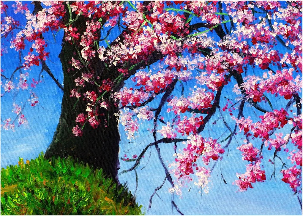 Tablou - Cireș înflorit - pictură (70x50 cm)