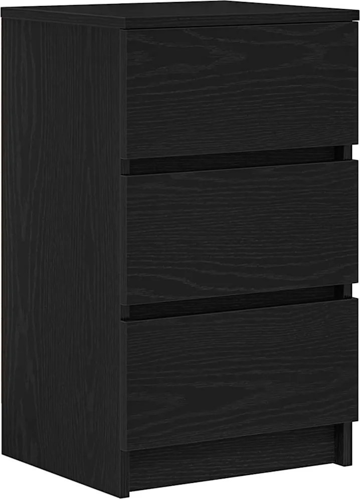 vidaXL Noptiera cu 3 sertare Negru 39x35x65 cm