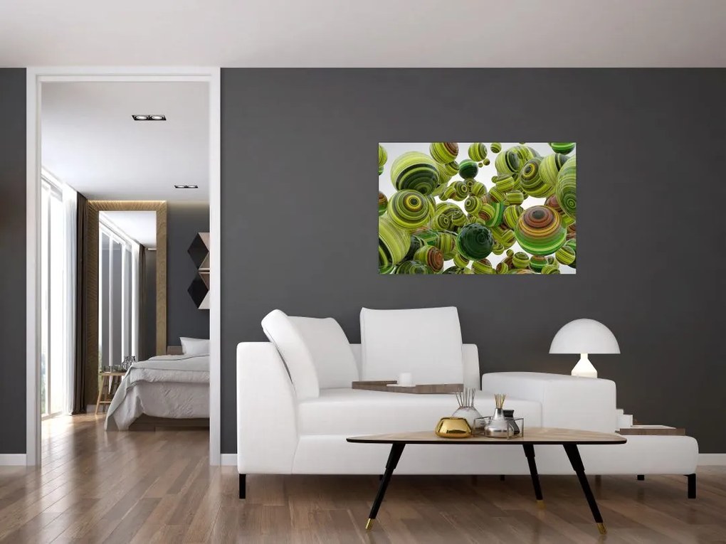 Tablou cu bile în dungi (90x60 cm)