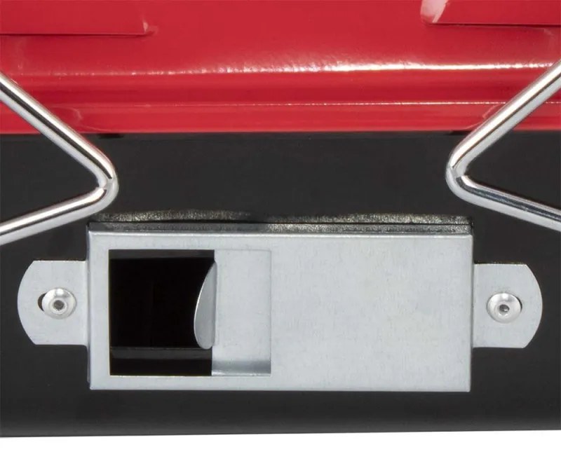 Grаtar pe cаrbuni Muhler 1003818, 40.5x26 cm, Cu capac, Gril galvanizat, Compact pentru calatorii, Rosu/Negru