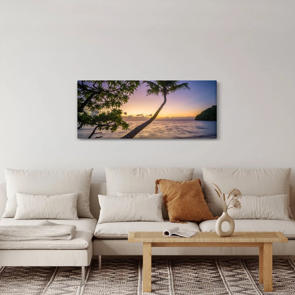 Tablou cu palmier pe plajă (120x50 cm)