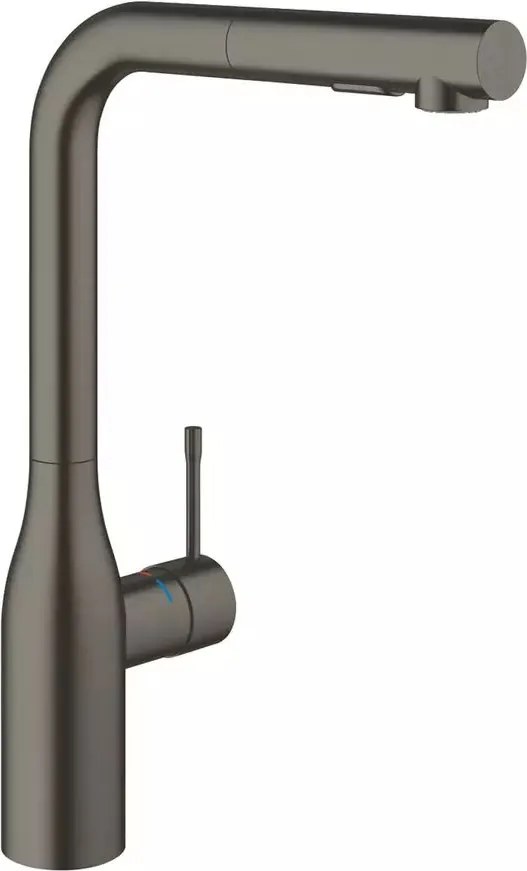 Baterie bucatarie cu dus extractabil Grohe Essence inalta antracit periat Hard Graphite