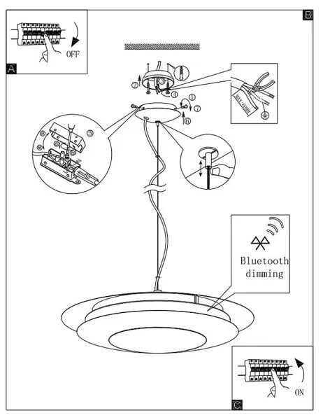 Eglo 96979 - Lustr LED RGB MONEVA-C 1xLED/27W/230V