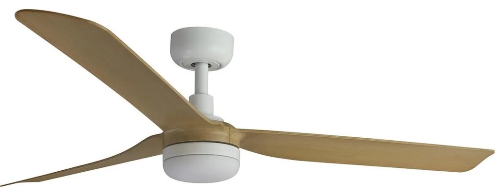 FARO PUNT M 33816WT-20 - Ventilator cu LED dimabil, 18W/230V, maro/alb, Ø 132 cm, WT+DO