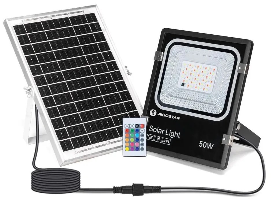 Proiector LED RGB solar dimabil Aigostar LED/6W/3,2V IP66 + telecomandă