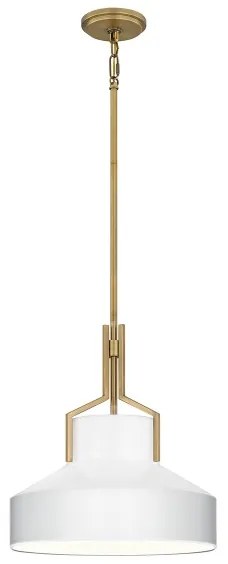 Quoizel QZ-BRECKEN-2P-AB-OPAL - Lustru pe tijă BRECKEN, 2xE27/60W/230V, auriu/alb