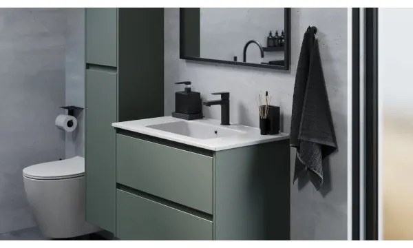 Dulap de baie cu lavoar MOLDE, 80 cm, verde