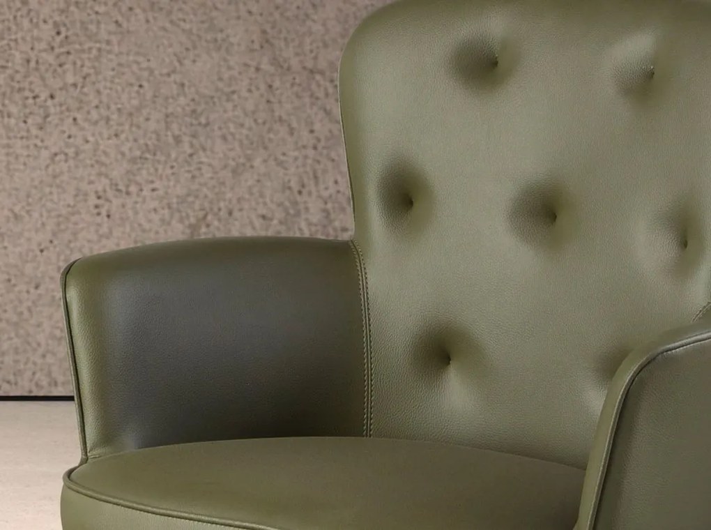 Scaun pivotant design LUX, Piele sintetica, Dark green