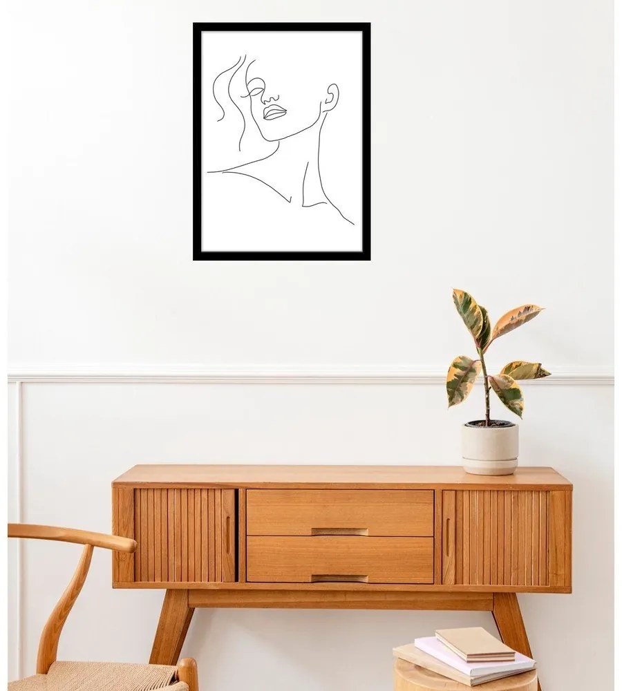 Poster 29x41 cm Minimal Woman Face Line Art – Veronika Boulová