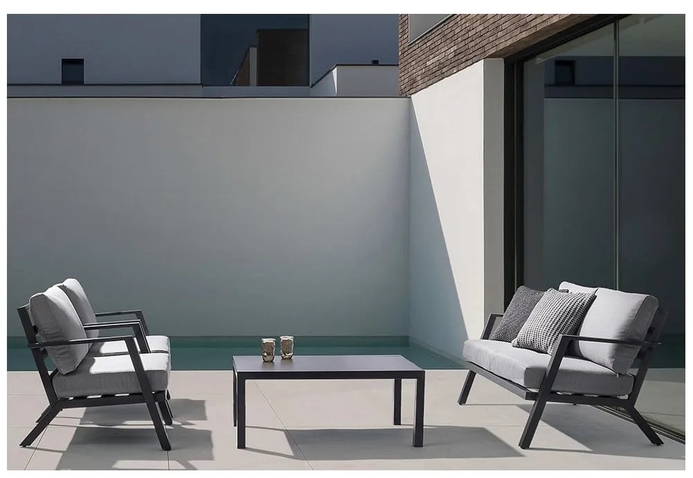 Set mobilier de grădină gri din aluminiu pentru 4 persoane Harley – Bizzotto