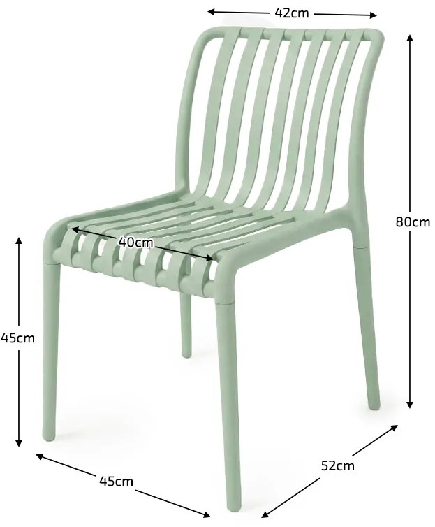 Scaun din plastic TREGO, verde