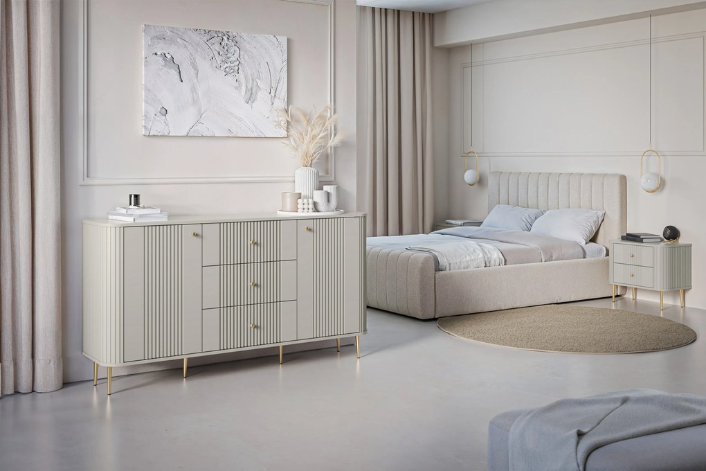 Set noptiera Vesper 56 cm - cashmir / picioare aurii