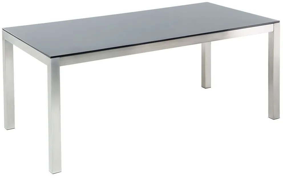 Set de masă pentru grădină Grosso (negru) (6 scaune gri). 1011731