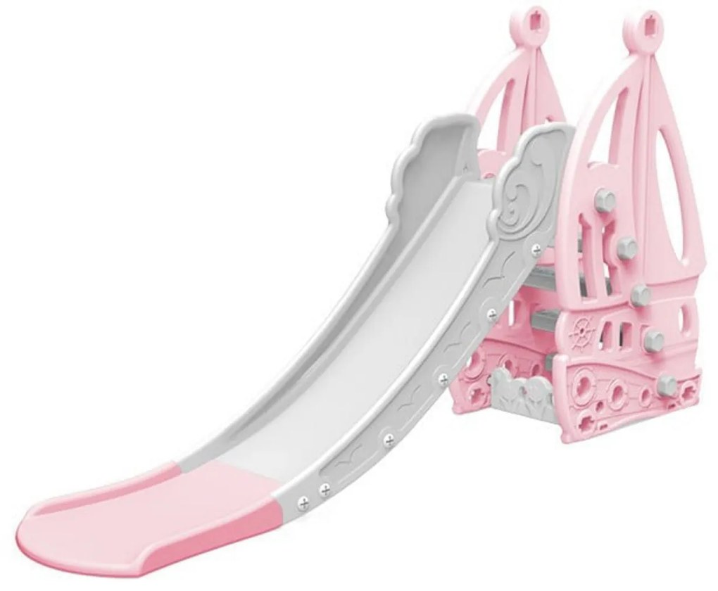 Tobogan Pentru Copii NOVOKIDS™ Nala Castle , Pentru Interior si Exterior, 185 centimetri panta alunecare, Maxim 40 Kg, Model Castel , Roz