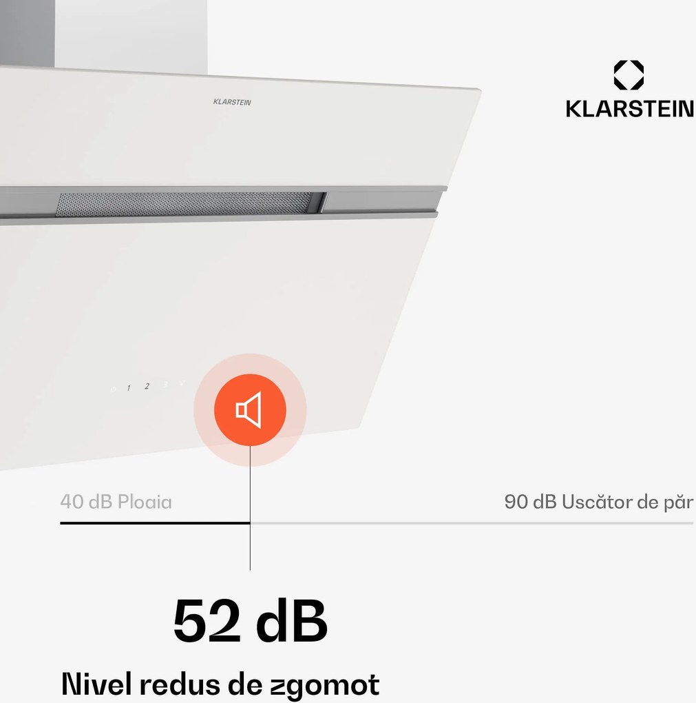 Klarstein Alina hotă, 60 cm, 600 m³/h, Silențioasă, EEC