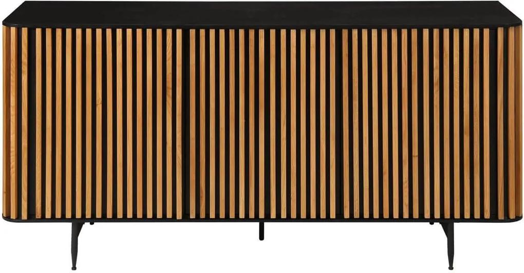 Comoda neagra/lemn 159cm Linea Sideboard |  ZAGO