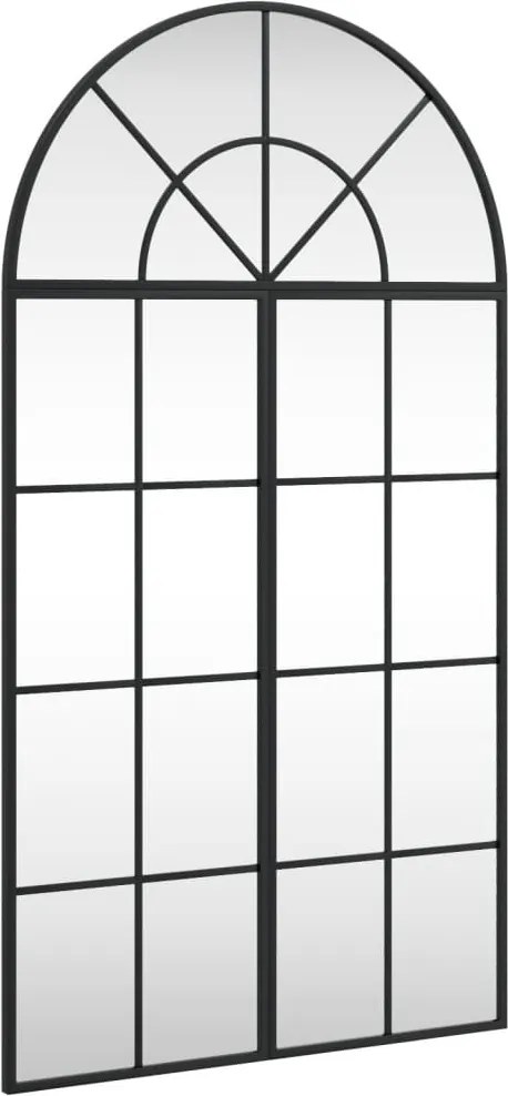 vidaXL Oglindă de perete, negru, 60x110 cm, arcuită, fier
