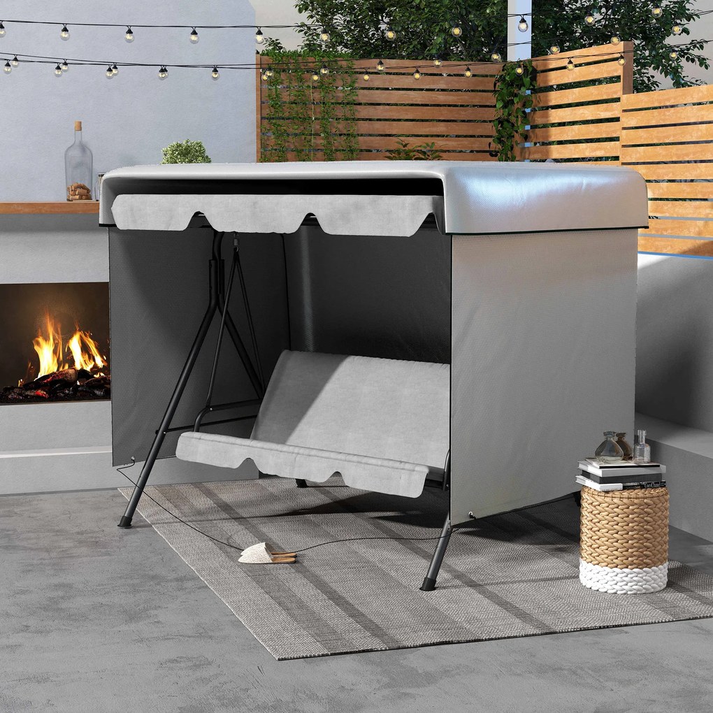 Outsunny Husă pentru mobilier de grădină, husă de protecție pentru mobilier exterior, 215 cm x 155 cm x 150 cm, Gri | Aosom Romania