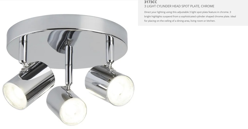 Plafoniera LED cu 3 spoturi directionabile Rollo crom 3173CC SRT
