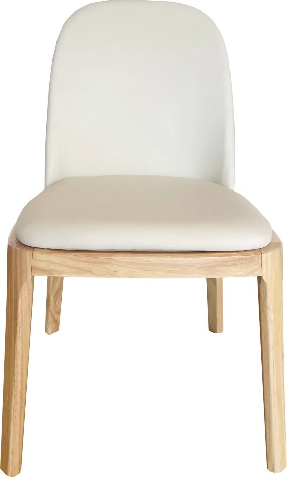 Scaun de sufragerie, natural/bej, piele ecologică, ZENTRA
