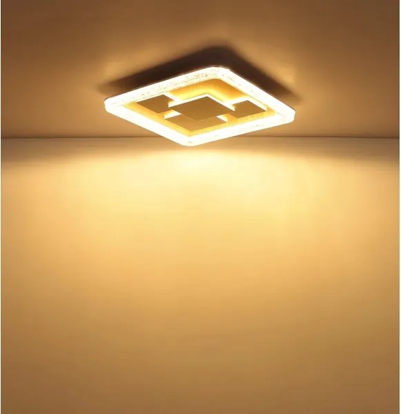 Globo 48476-40 - Plafonieră LED LORAINE LED/40W/230V 48,8x48,8 cm aurie