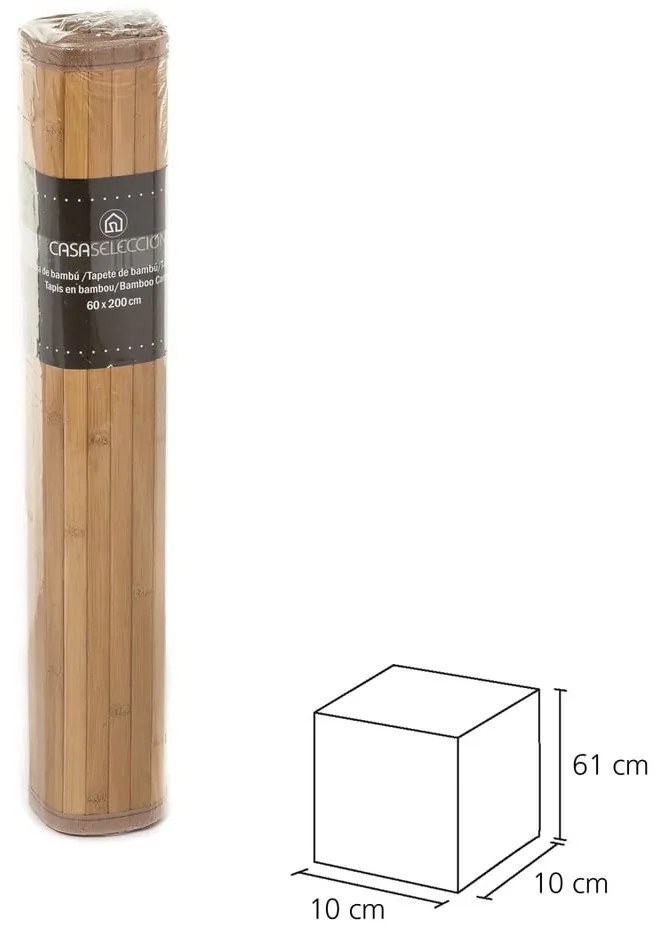 Covor tip traversă galben muștar/maro din bambus 60x200 cm – Casa Selección