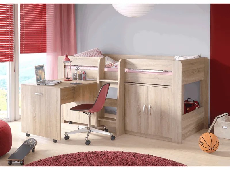 Pat Copii Multifunctional FANY Stejar Sonoma 90x200