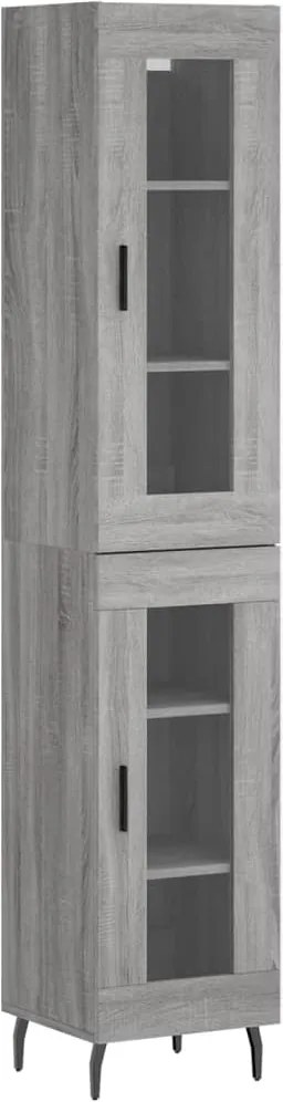 vidaXL Dulap înalt, gri sonoma, 34,5x34x180 cm, lemn prelucrat