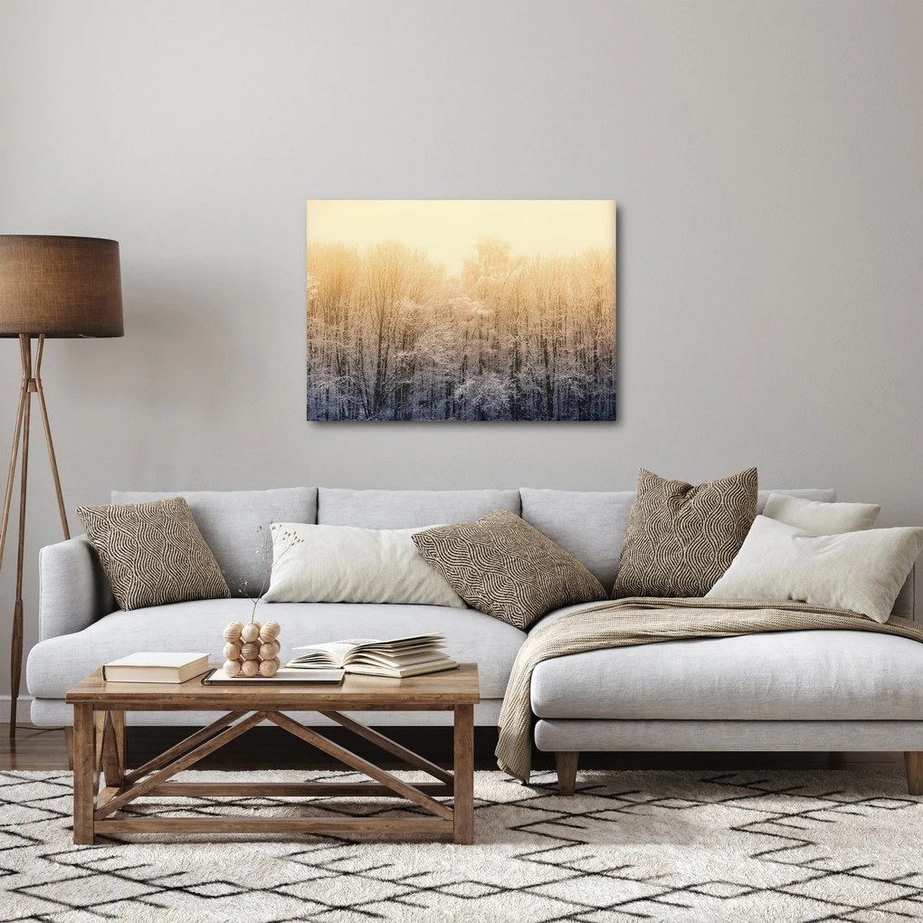 Tablou cu pădure geroasă (70x50 cm)