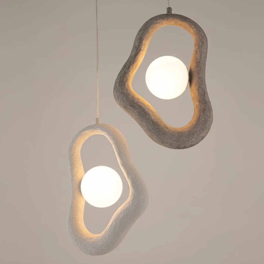 Veioza, Lampa de masa din Polirasina, Gri, Opus