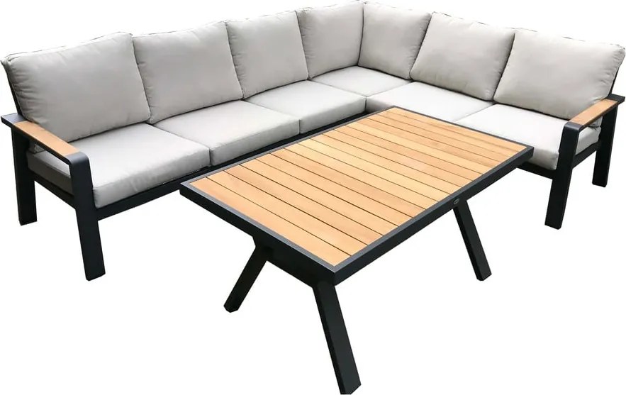 Set mobilier de grădină gri din aluminiu pentru 5 persoane Rotterdam – Rojaplast