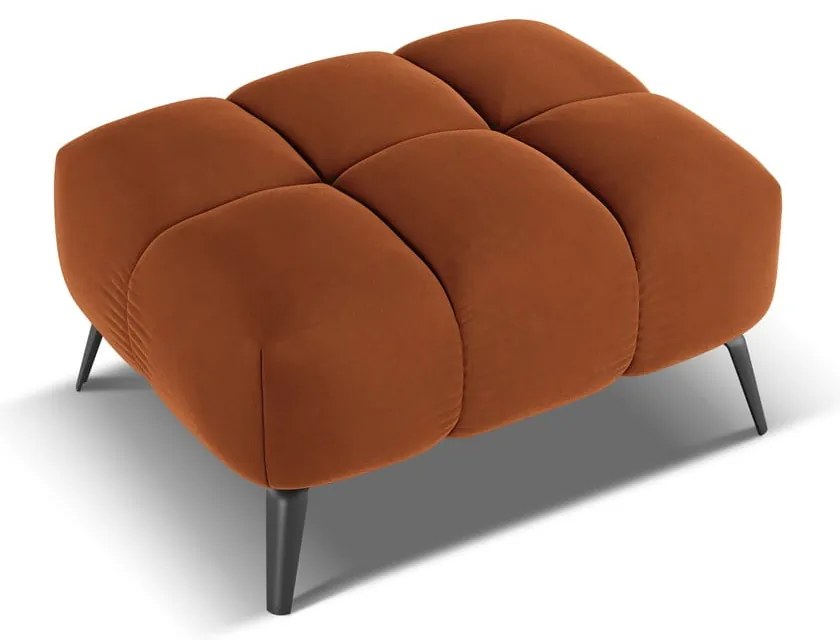 Taburet portocaliu cu tapițerie din catifea Nalu – Makamii