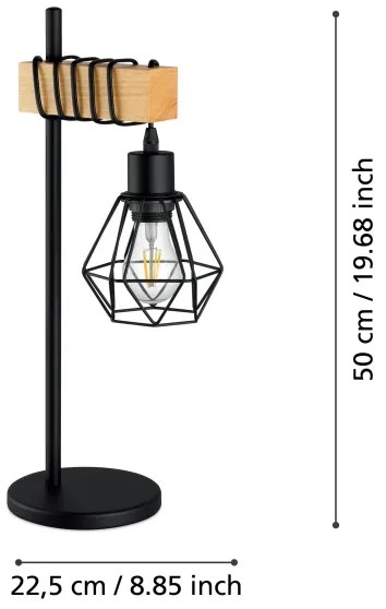 Lampă de masă Eglo TOWNSHEND 44079, 1xE27/60W/230V