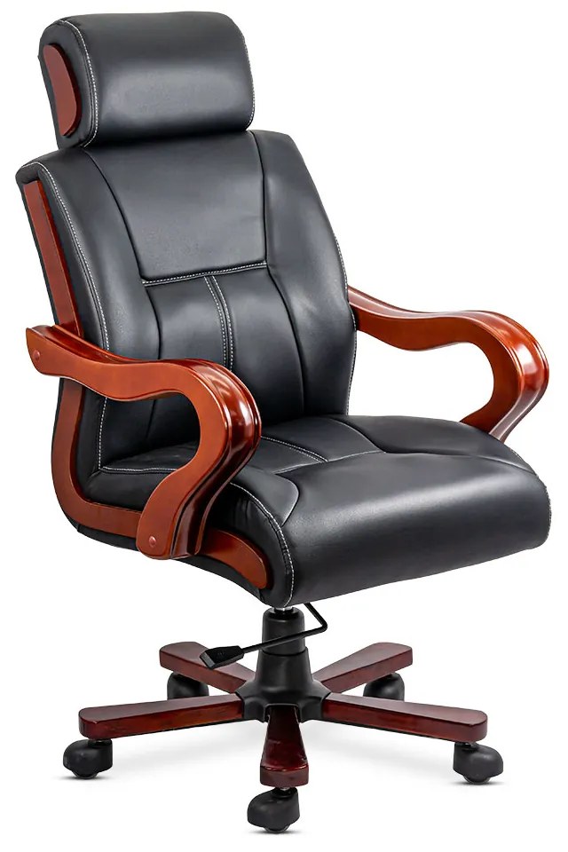 Fotoliu directorial cu masaj în 7 puncte din piele ecologică OFF 1662 negru