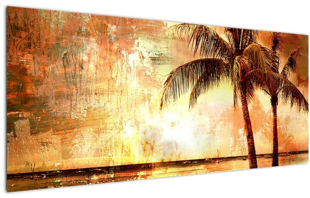Tablou - Palmieri pe plajă (120x50 cm)
