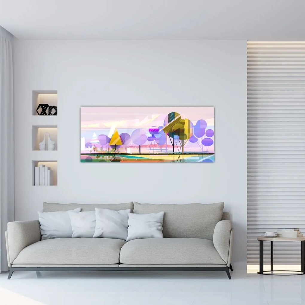 Tablou - Peisaj, abstracție (120x50 cm)