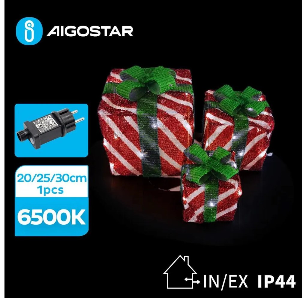 Aigostar- Decorațiune LED de Crăciun pentru exterior 3,6W/31/230V 6500K 20/25/30cm IP44 cadouri