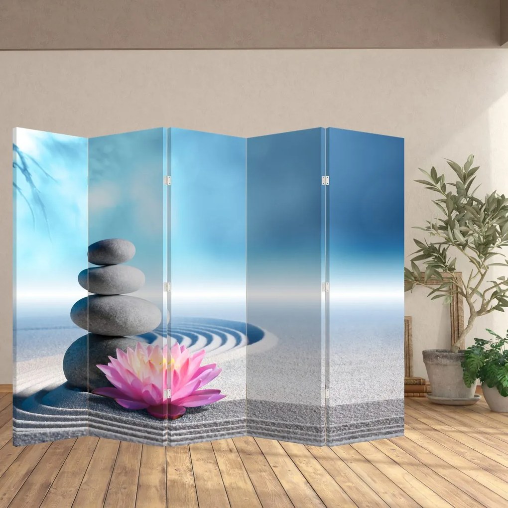 Paravan - Nisip, crin și pietrele spa (210x170 cm)