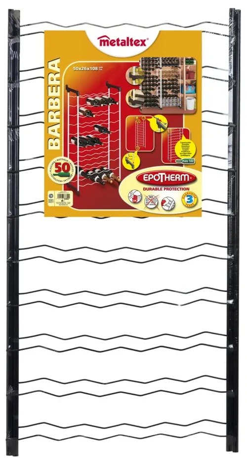 Suport de vin din metal gri pentru 50 de sticle Barbera – Metaltex