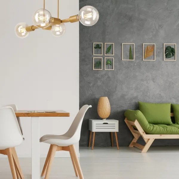 Lustră pe tijă ASTRID 4xE27/60W/230V aurie