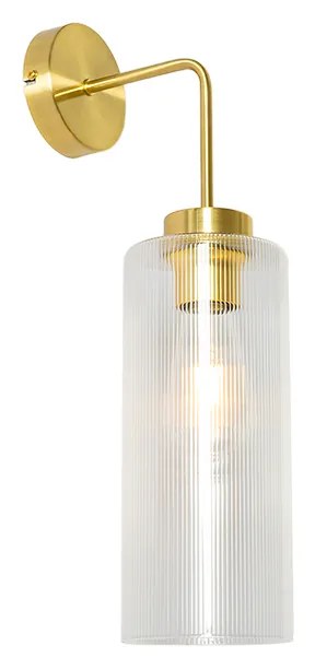 Aplică de perete Art Deco aurie cu sticlă - Laura