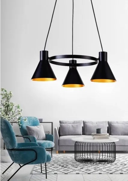 Lustră pe cablu MORE 3xE27/40W/230V negru