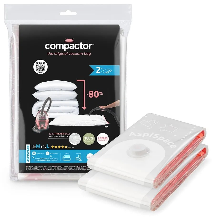 Saci de vidat 2 buc. Premium Valve M/L – Compactor