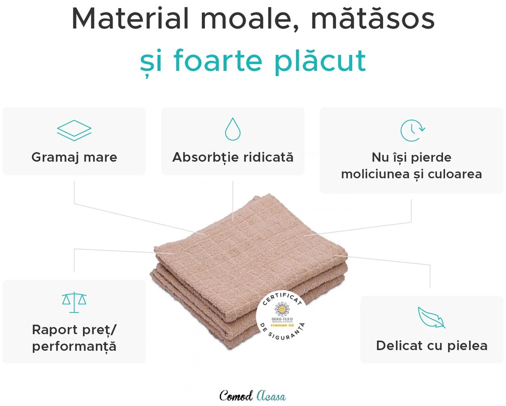 Prosop de maini JERRY 50 x 90 cm gri, 100% bumbac