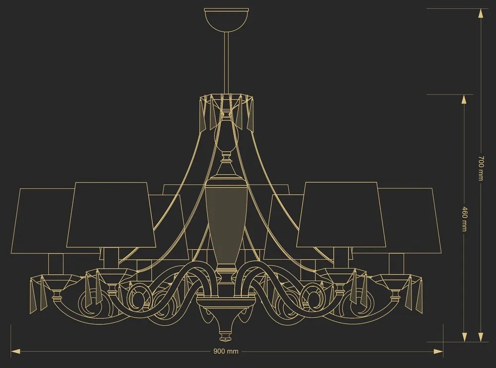 Candelabru 8 brate design clasic cristal Asfour Monza