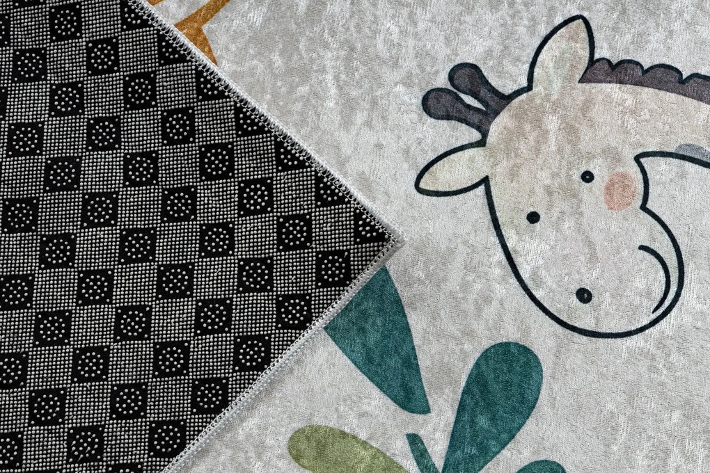 BAMBINO 61570 covor lavabil Animale, Africa pentru copii anti-alunecare - cremă / verde